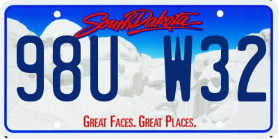 SD license plate 98UW32