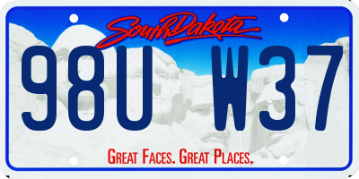 SD license plate 98UW37