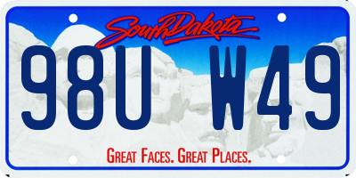 SD license plate 98UW49