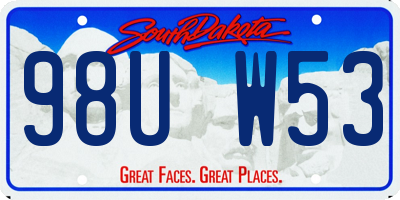 SD license plate 98UW53