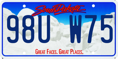 SD license plate 98UW75