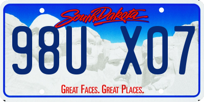 SD license plate 98UX07