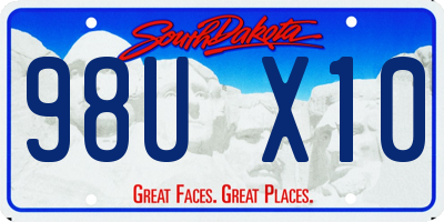 SD license plate 98UX10