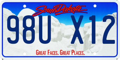 SD license plate 98UX12