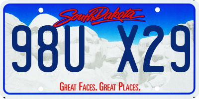 SD license plate 98UX29