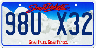 SD license plate 98UX32