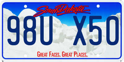 SD license plate 98UX50