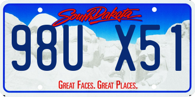 SD license plate 98UX51