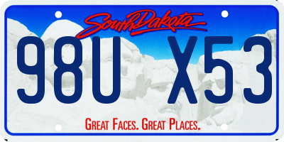 SD license plate 98UX53