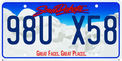 SD license plate 98UX58