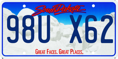 SD license plate 98UX62