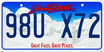 SD license plate 98UX72
