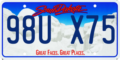 SD license plate 98UX75
