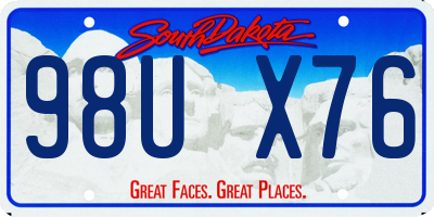 SD license plate 98UX76