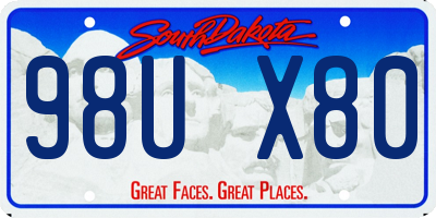 SD license plate 98UX80