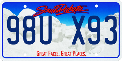 SD license plate 98UX93