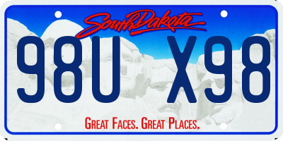 SD license plate 98UX98