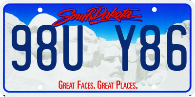 SD license plate 98UY86