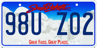 SD license plate 98UZ02