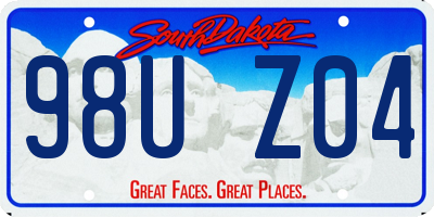 SD license plate 98UZ04