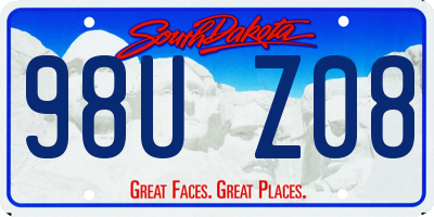 SD license plate 98UZ08