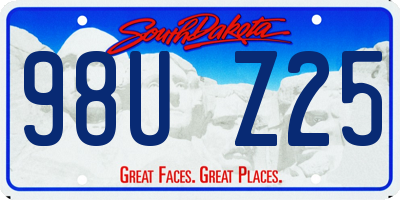 SD license plate 98UZ25