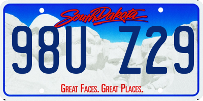 SD license plate 98UZ29