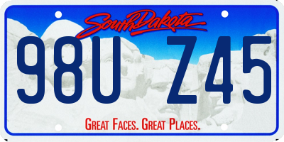 SD license plate 98UZ45