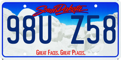SD license plate 98UZ58