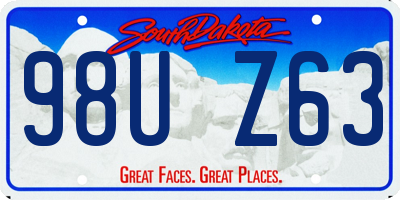 SD license plate 98UZ63