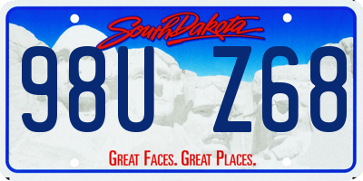 SD license plate 98UZ68