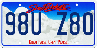 SD license plate 98UZ80