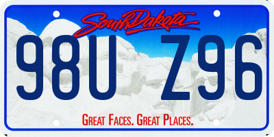 SD license plate 98UZ96