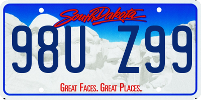 SD license plate 98UZ99