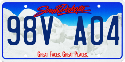 SD license plate 98VA04
