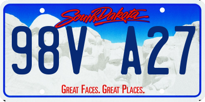 SD license plate 98VA27