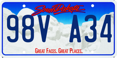 SD license plate 98VA34