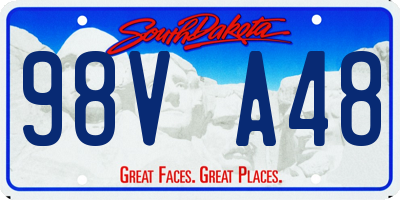 SD license plate 98VA48