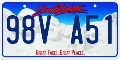 SD license plate 98VA51