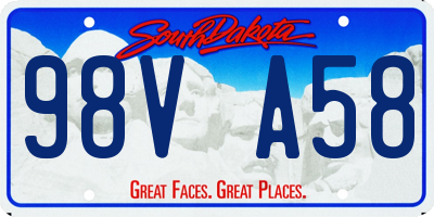 SD license plate 98VA58