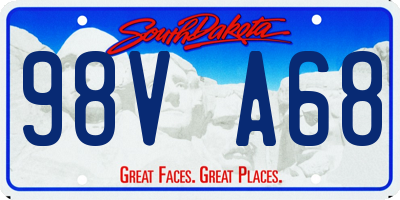 SD license plate 98VA68