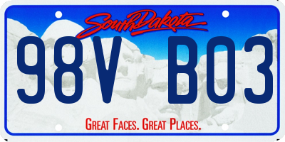 SD license plate 98VB03