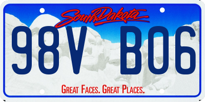 SD license plate 98VB06