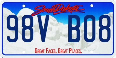 SD license plate 98VB08