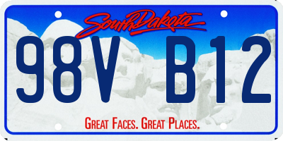 SD license plate 98VB12