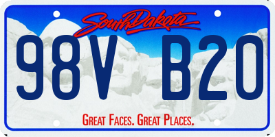 SD license plate 98VB20