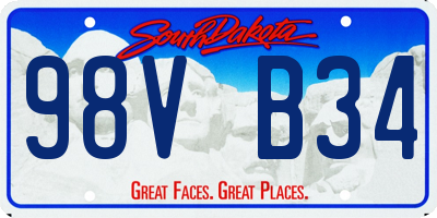 SD license plate 98VB34
