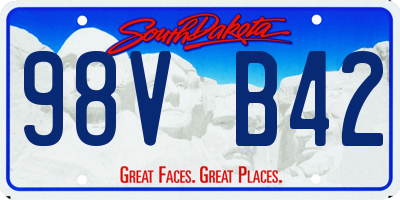 SD license plate 98VB42