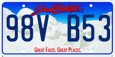 SD license plate 98VB53