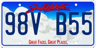 SD license plate 98VB55